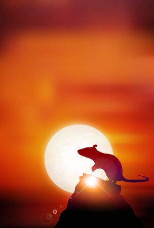mouse New year's card Japanese pattern backgroundのイラスト素材