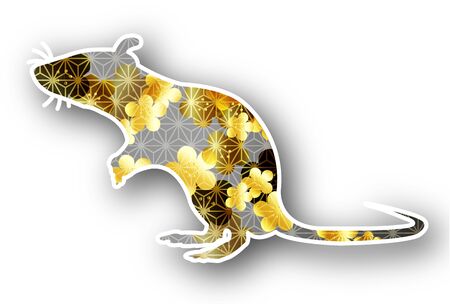 mouse New year's card Plum iconのイラスト素材