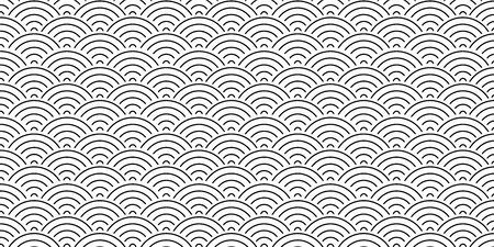 Wave Sea Japanese pattern backgroundのイラスト素材