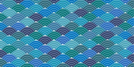 Wave Sea Japanese pattern backgroundのイラスト素材