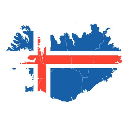 Iceland National flag map iconのイラスト素材