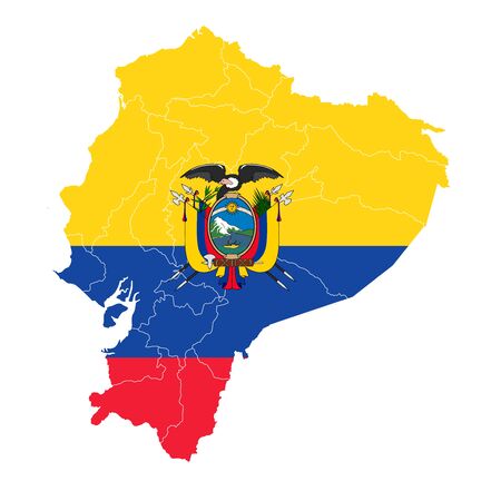 Ecuador National flag map iconのイラスト素材