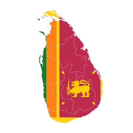 Sri Lanka National flag map iconのイラスト素材