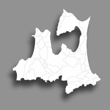 Aomori Map Silhouette Prefecture Frame Iconのイラスト素材