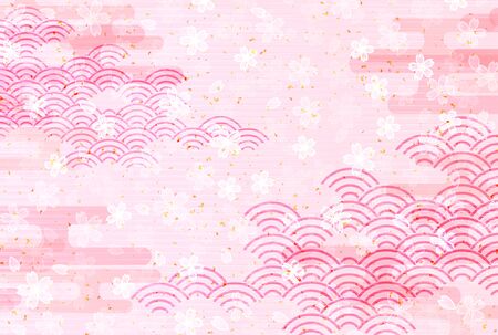 Cherry blossom Spring flowers backgroundのイラスト素材