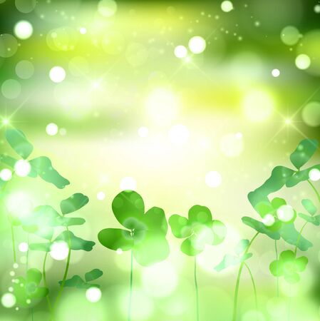 Fresh green leaves green light backgroundのイラスト素材