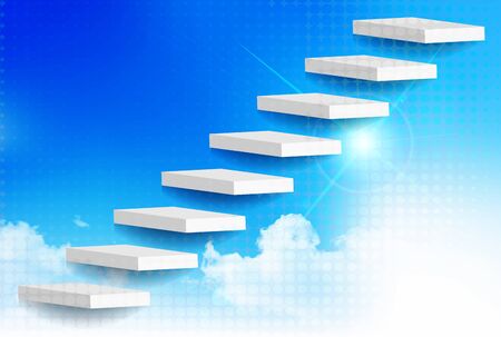 Stairs sky step background landscapeのイラスト素材