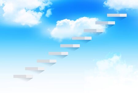 Stairs sky step background landscapeのイラスト素材