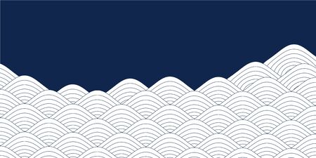 Sea wave Japanese paper backgroundのイラスト素材