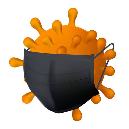 Corona virus mask world iconのイラスト素材