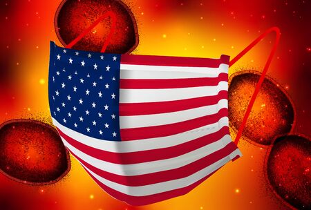 America Mask corona virus backgroundのイラスト素材