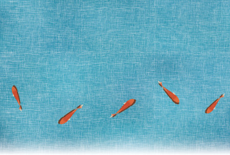 Goldfish hot summer summer Japanese paper background