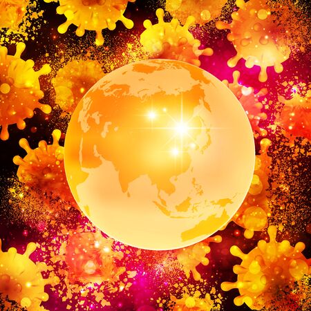 Corona virus world spread backgroundのイラスト素材