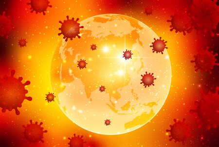 Corona virus world spread backgroundのイラスト素材