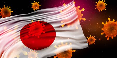 Japan Corona National flag Virus Backgroundのイラスト素材