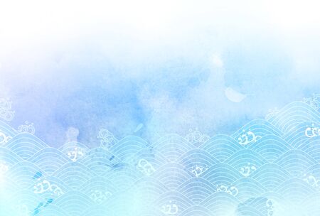 Watercolor Japanese paper backgroundのイラスト素材