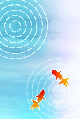 Sea watercolor  summer greeting backgroundのイラスト素材