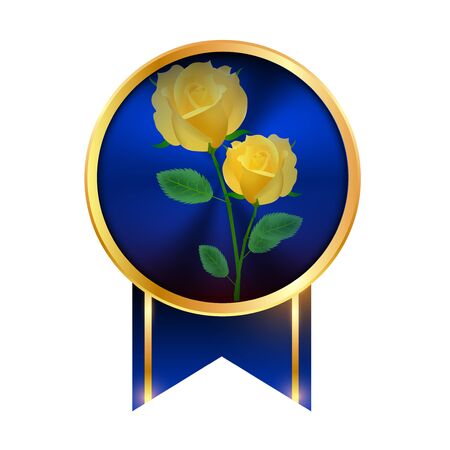 Father's Day rose medal iconのイラスト素材