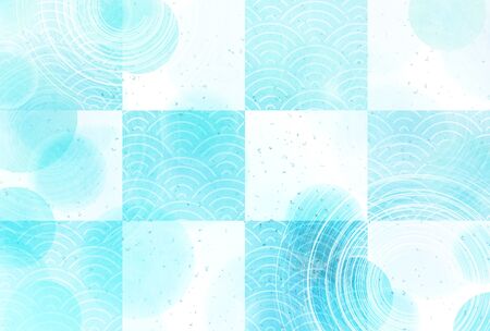 Summer greeting card Sea watercolor backgroundのイラスト素材