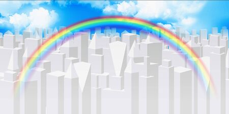 Building three-dimensional sky building backgroundのイラスト素材