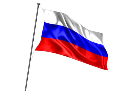 Russia National flag pole iconのイラスト素材