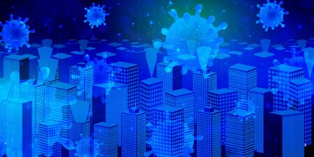 Corona virus fashion world backgroundのイラスト素材