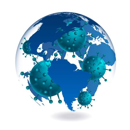 Earth World Coronavirus Sphere Iconのイラスト素材
