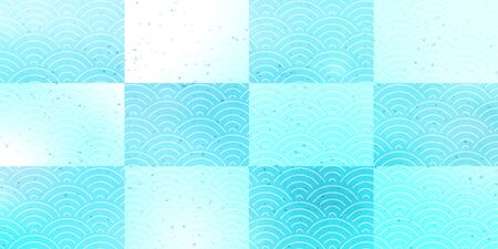 Ocean Japanese paper wave backgroundのイラスト素材