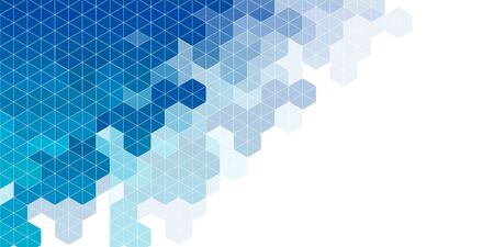 Geometric hexagon blue pattern backgroundのイラスト素材