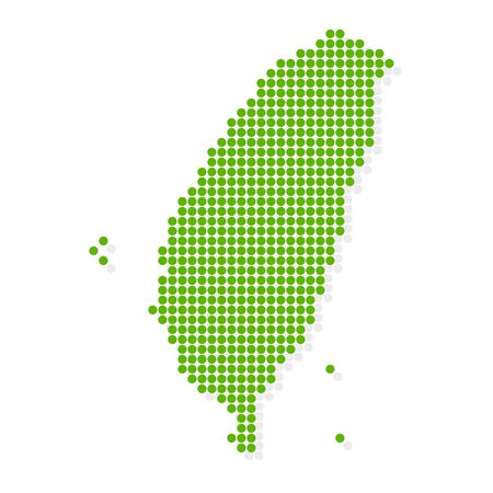 Taiwan map green dot iconのイラスト素材