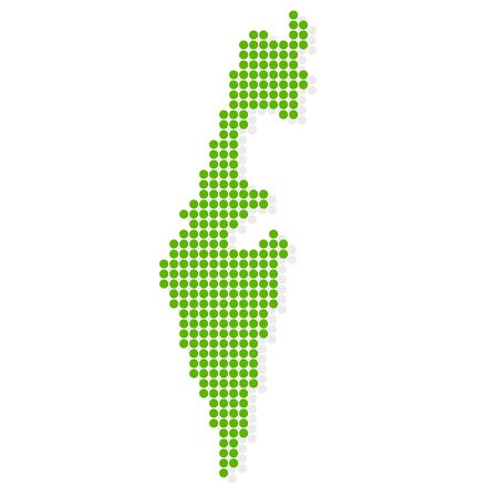 Israel map green dot iconのイラスト素材