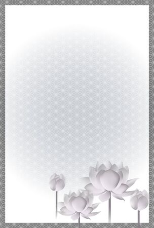 Lotus flower mourning leaf backgroundのイラスト素材