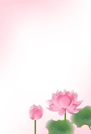 Lotus flower mourning leaf backgroundのイラスト素材