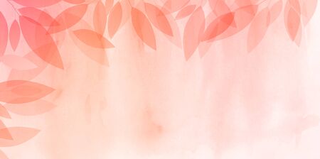 Autumn leaves autumn watercolor backgroundのイラスト素材