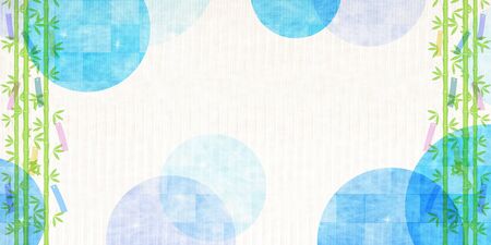 Tanabata Bamboo grass Watercolor backgroundのイラスト素材