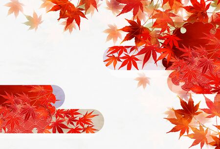 Autumn leaves maple autumn backgroundのイラスト素材