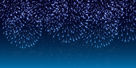 Fireworks summer festival watercolor backgroundのイラスト素材