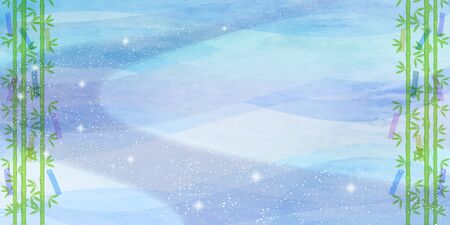 Tanabata Milky Way watercolor backgroundのイラスト素材