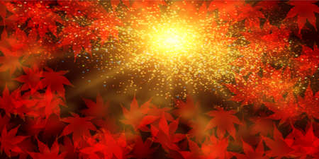 Autumn leaves maple autumn backgroundのイラスト素材