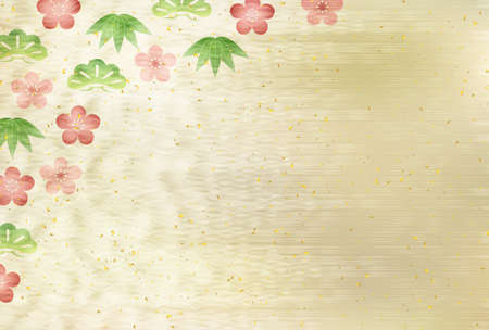 Japanese pattern New Year's card Japanese paper backgroundのイラスト素材