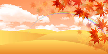 Autumn leaves maple autumn backgroundのイラスト素材