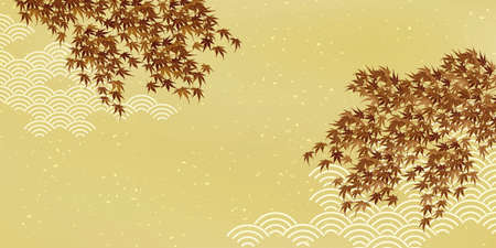 Autumn leaves maple autumn backgroundのイラスト素材