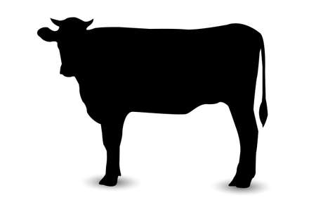 Cow New Year card Silhouette iconのイラスト素材