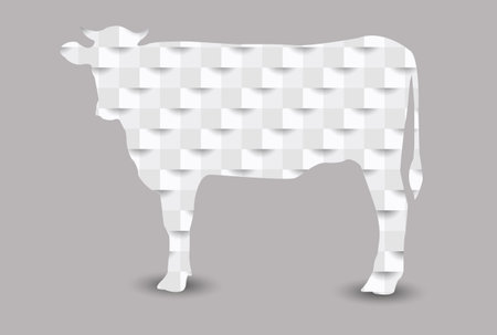 Cow New Year card zodiac icon
