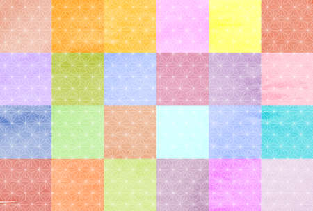 Colorful New Year's card Japanese pattern backgroundのイラスト素材