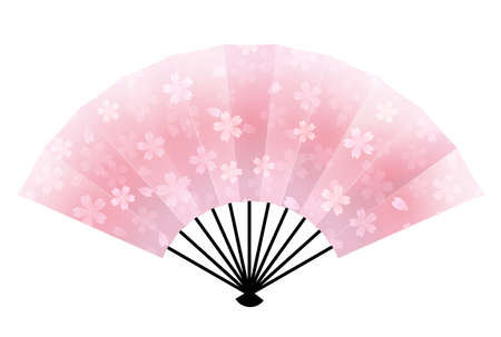 Cherry Blossoms Fan New Year's card iconのイラスト素材
