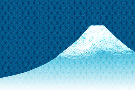 Mount Fuji New Year's card Japanese pattern backgroundのイラスト素材