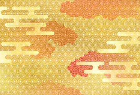 Japanese pattern New Year's card pattern backgroundの素材 [FY310154516492]