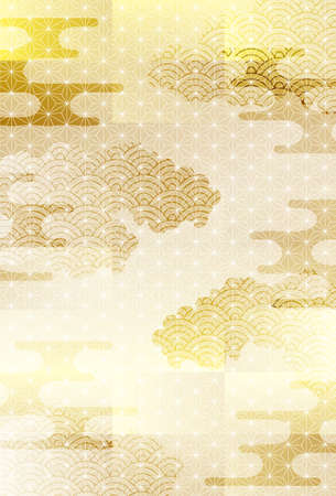 Japanese pattern New Year's card pattern backgroundのイラスト素材