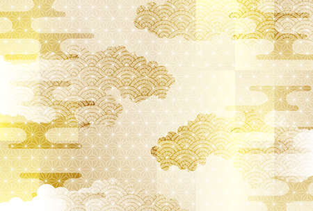 Japanese pattern New Year's card pattern backgroundのイラスト素材